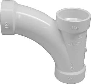 Canplas 194302 DWV Combination Tee Pipe Wye, 2 in, Hub, PVC, White, SCH 40 Schedule
