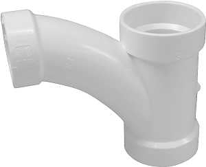 Canplas 194337 DWV Reducing Combination Tee Pipe Wye, 4 x 4 x 2 in, Hub, PVC, White, SCH 40 Schedule
