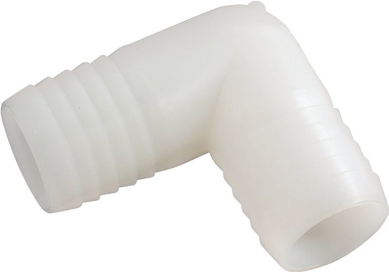 Anderson Metals 53765-08 Hose Elbow, 90 deg Angle, 1/2 in, Barbed, Nylon