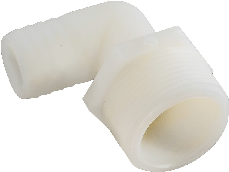 Anderson Metals 53720-1208 Hose Elbow, 1/2 in, Barb, 3/4 in, MPT, 150 psi Pressure