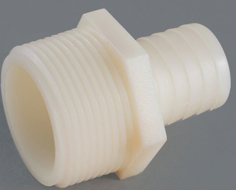 Anderson Metals 53701-0812 Connector, 3/4 x 1/2 in, MIP x Barbed, Nylon, White