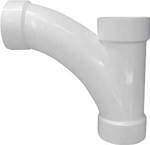 Canplas 194304 DWV Combination Tee Pipe Wye, 4 in, Hub, PVC, White, SCH 40 Schedule
