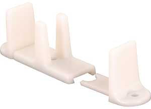 Prime-Line N 6761 Door Guide, 2-1/8 in L x 1-1/4 in H Dimensions, Nylon, White, Floor, 2/PK