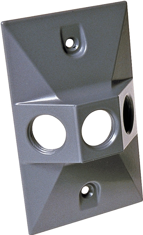 Bell Outdoor 5189-0 Cover, 4-19/32 in L, 2-27/32 in W, Rectangular, 1-Gang, Aluminum, Gray, Powder-Coated