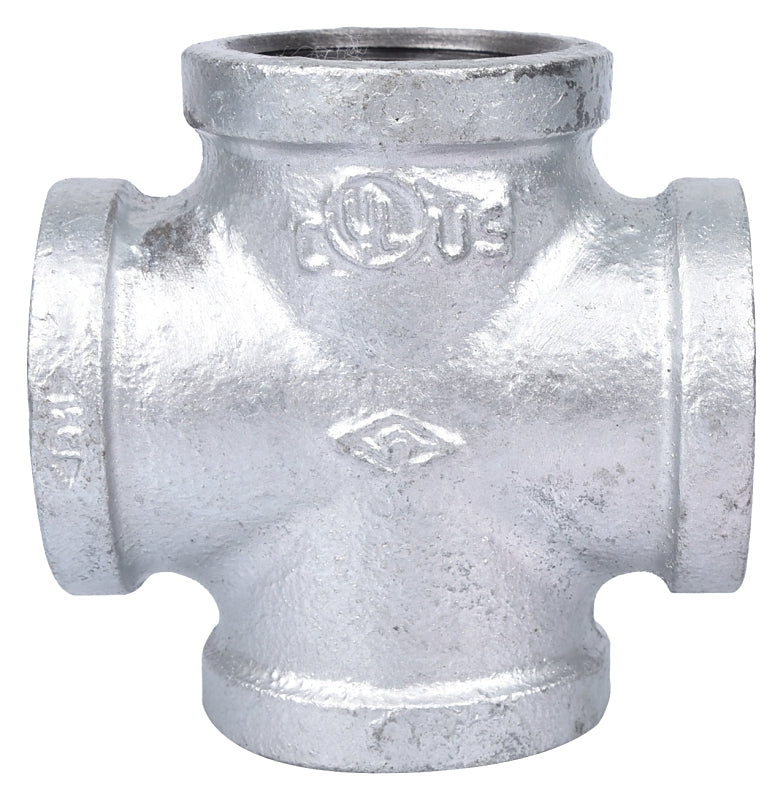 ProSource PPG180-32 Pipe Cross, 1-1/4 in, Female, Malleable Iron, 40 Schedule, 300 psi Pressure