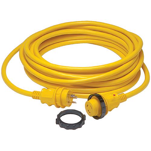 Marinco 35SPP 30A/125V Powercord Plus ShorePower Cordset w/LED, 35' Yellow