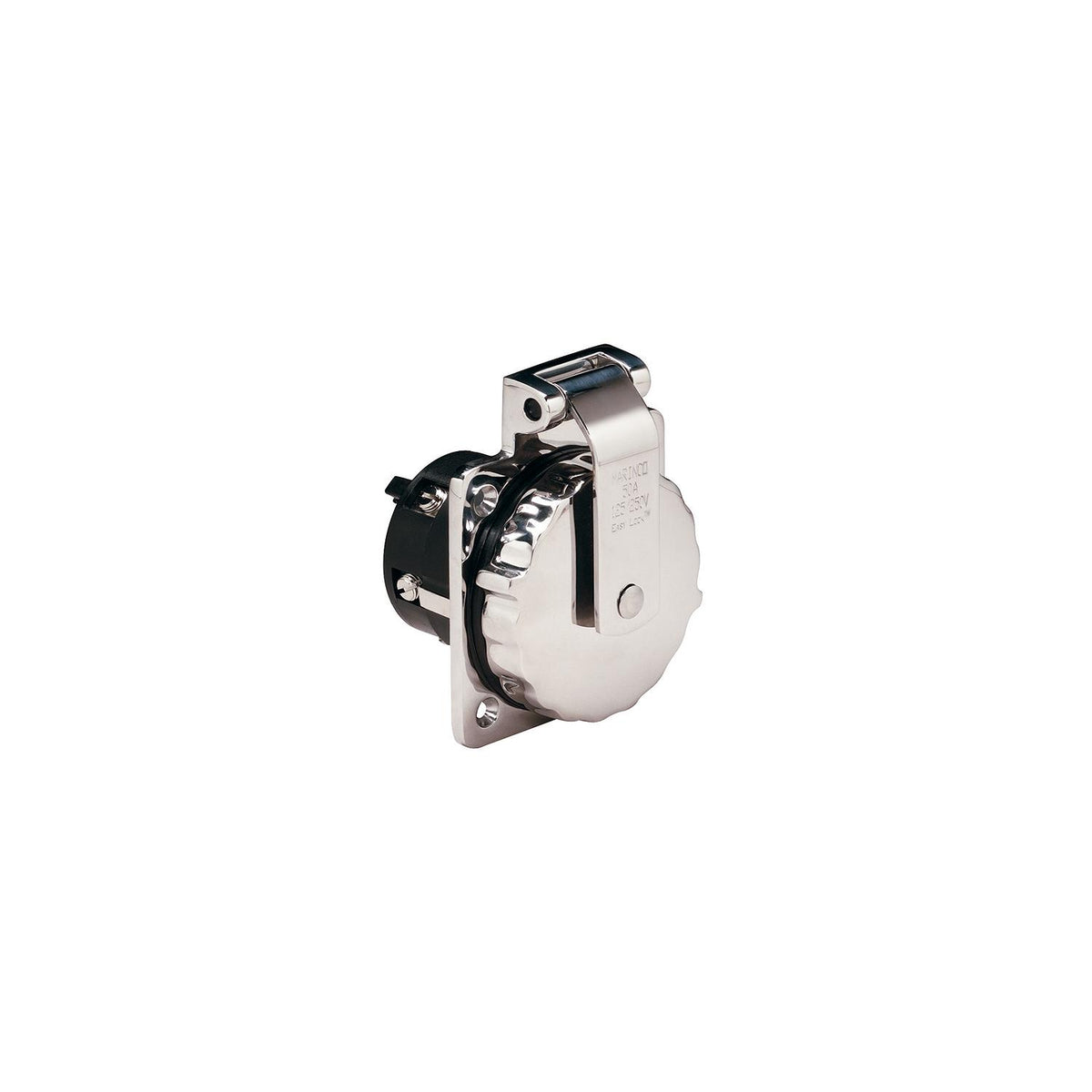 Marinco 6373EL 50A 125/250V Stainless Steel Power Inlet w/o Rear Safety Enclosure