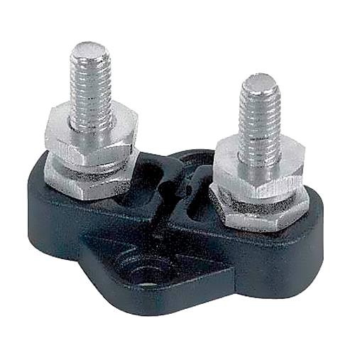 Marinco Insulated Distribution Stud, Dual 1/4" - (Black)