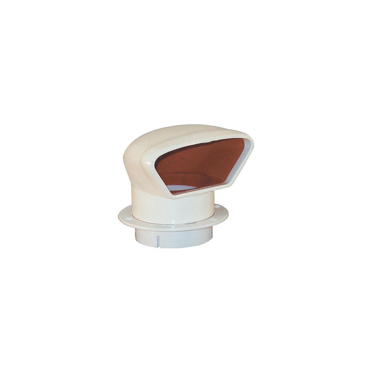 Marinco Snap-In Deluxe Low Profile PVC Cowl Vent, White With Bright Red Interior (Includes White Snap-In Deck Plate and Cover)
