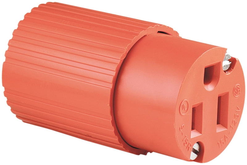 Eaton Wiring Devices 6887-BOX Electrical Connector, Polarized, Standard, 43/64 in, 2-Pole, 15 A, 125 V, Orange
