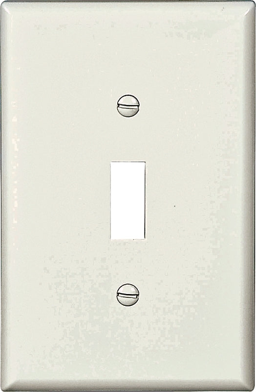 Eaton PJ1W Wallplate, 6 in L, 3-1/2 in W, 1-Gang, Polycarbonate, White, High-Gloss, Pack of 25