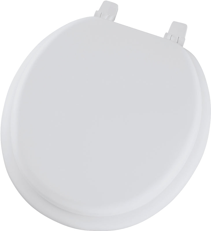Mayfair 13EC-034 Toilet Seat, Round, Vinyl/Wood, Sky Blue, Twist Hinge