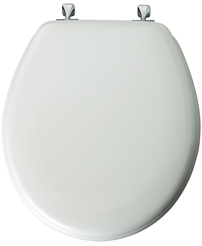 Mayfair 44CP-000 Toilet Seat, 16.56 in L, 14.38 in W, 2.06 in H, Round, Wood, White