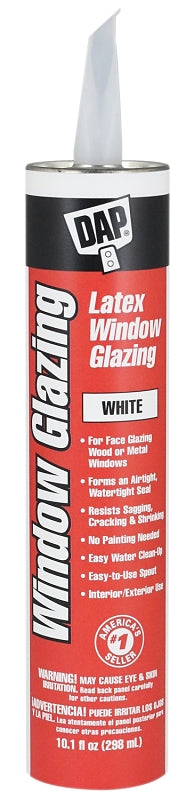 DAP 12108 Latex Window Glazing, Paste, White, 10.1 fl-oz Cartridge