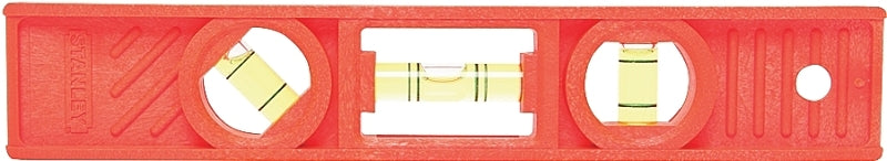 STANLEY 42-294 Torpedo Level, 8 in L, 3-Vial, 1-Hang Hole, Non-Magnetic, ABS, Orange