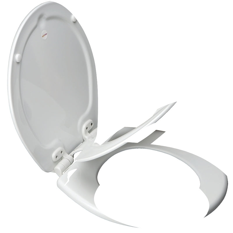 Bemis 83SLOWA Toilet Seat, 16-1/2 in L, 2.38 in W, 10 in H, Round, Wood, White, Twist Hinge