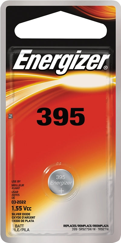 Energizer 395BPZ Coin Cell Battery, 1.5 V Battery, 51 mAh, Silver Oxide, Pack of 6