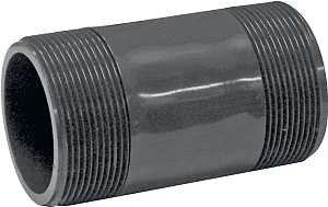 Genova 300 Series P-2-4 Pipe Nipple, 2 in, MIP, PVC, Gray, SCH 80 Schedule, 4 in L
