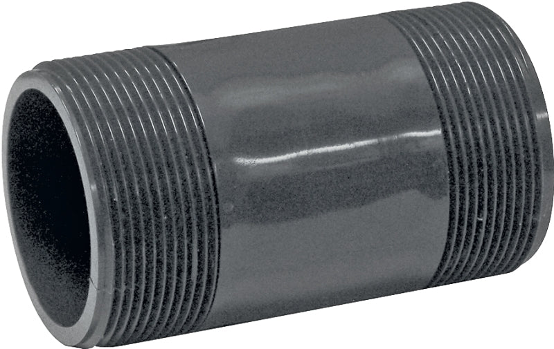Genova 300 Series P-2-4 Pipe Nipple, 2 in, MIP, PVC, Gray, SCH 80 Schedule, 4 in L