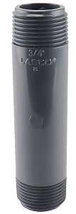 Genova 300 Series P-34-4 Pipe Nipple, 3/4 in, MIP, PVC, Gray, SCH 80 Schedule, 4 in L