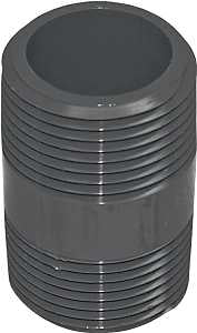 Genova 300 Series P-34-2 Pipe Nipple, 3/4 in, MIP, PVC, Gray, SCH 80 Schedule, 2 in L