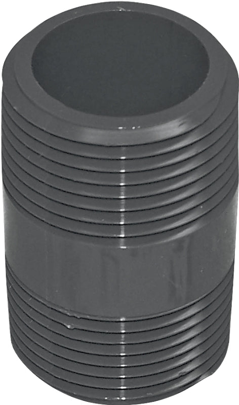 Genova 300 Series P-34-2 Pipe Nipple, 3/4 in, MIP, PVC, Gray, SCH 80 Schedule, 2 in L