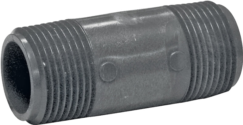 Genova P-1-3 Pipe Nipple, 1 in, MIP x MIP, PVC, Gray, SCH 80 Schedule, 3 in L