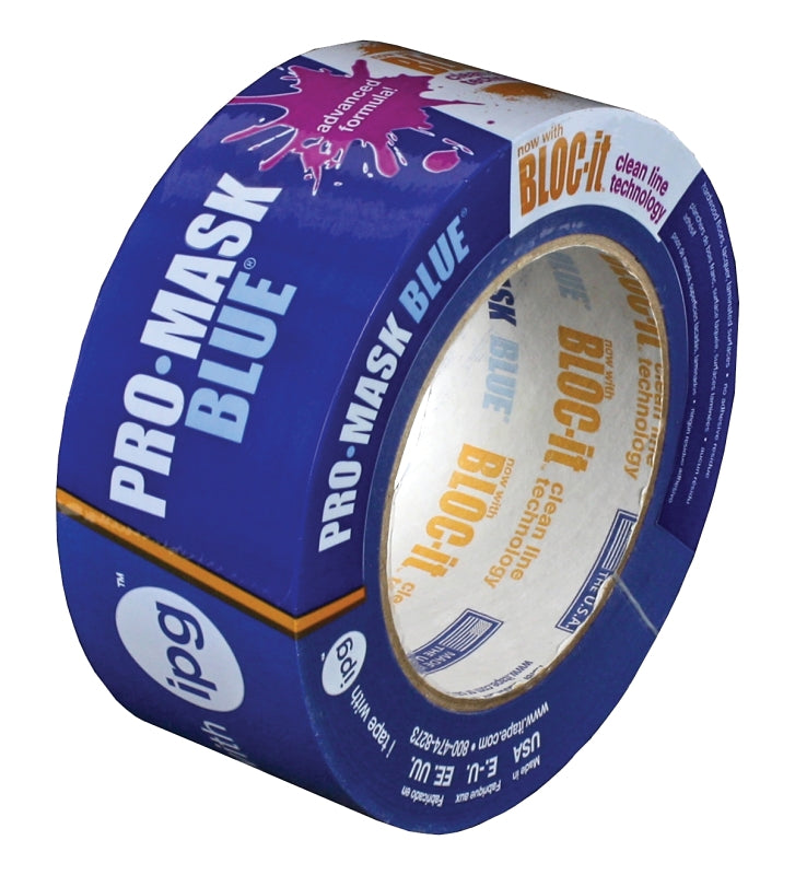 IPG 9533-2 Specialty Masking Tape, 60 yd L, 1.87 in W, 5-1/2 mil Thick, Crepe Paper/Synthetic Rubber Backing, Blue