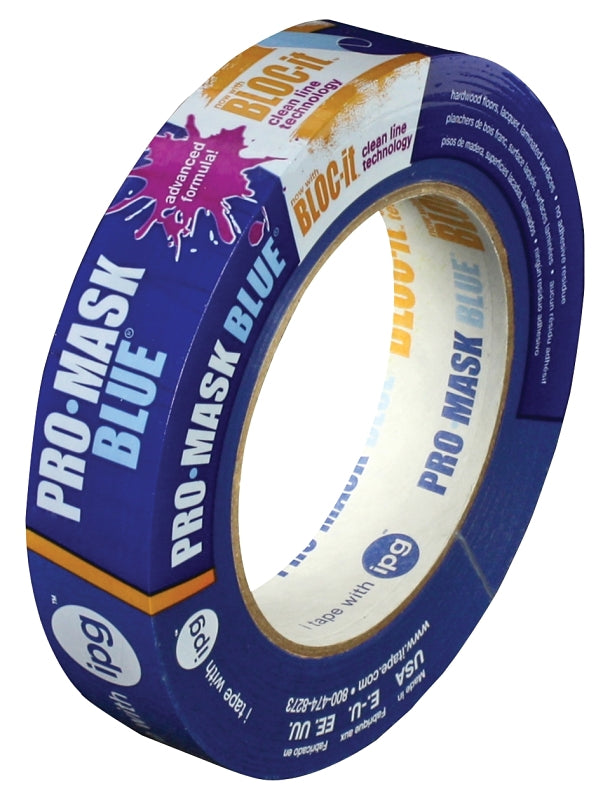 IPG 9531-1 Specialty Masking Tape, 60 yd L, 0.94 in W, 5-1/2 mil Thick, Crepe Paper/Synthetic Rubber Backing, Blue