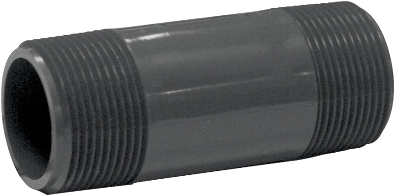 Genova P-114-3 Pipe Nipple, 1-1/4 in, MIP x MIP, PVC, Gray, SCH 80 Schedule, 3 in L