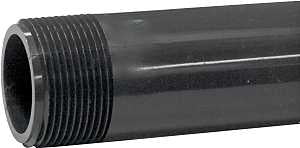Genova P-114-6 Pipe Nipple, 1-1/4 in, MIP x MIP, PVC, Gray, SCH 80 Schedule, 6 in L