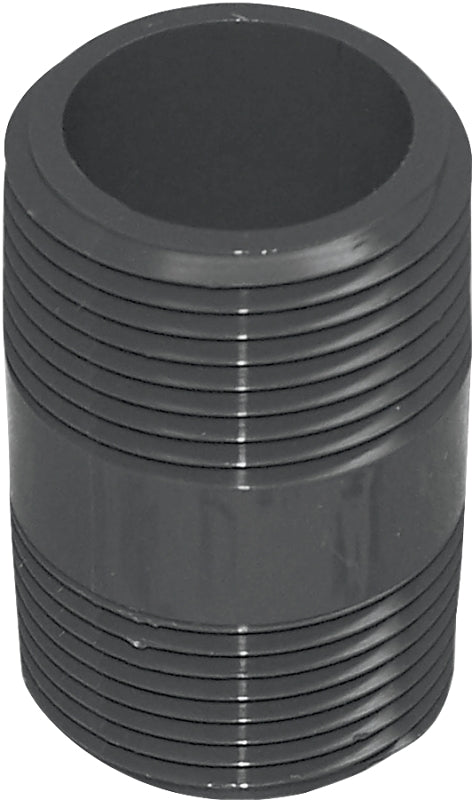 Genova 300 Series P-12-212 Pipe Nipple, 1/2 in, MIP, PVC, Gray, SCH 80 Schedule, 2-1/2 in L