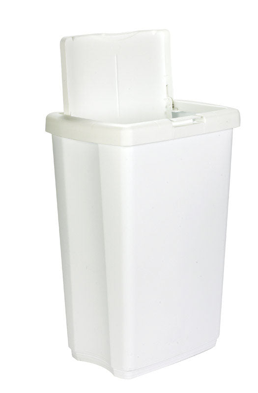 Rubbermaid 13.25 gal White Plastic Spring Top Wastebasket, Pack of 6