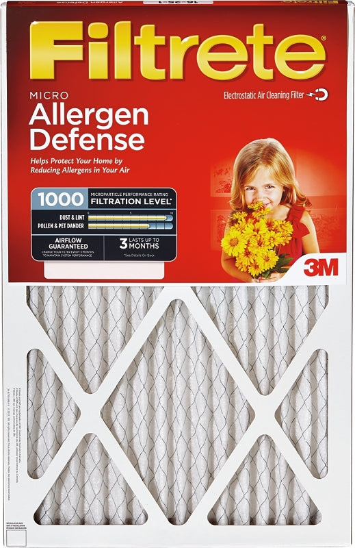 Filtrete 9800-2PK-HDW Air Filter, 1 in Thick, 20 in L, 16 in W, 11 MERV, 1000 um MPR, Pack of 3