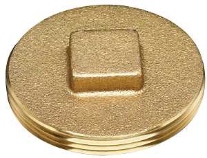 Oatey 42373 Cleanout Pipe Plug, 3-1/2 in, MNPT, Raised Head, Brass
