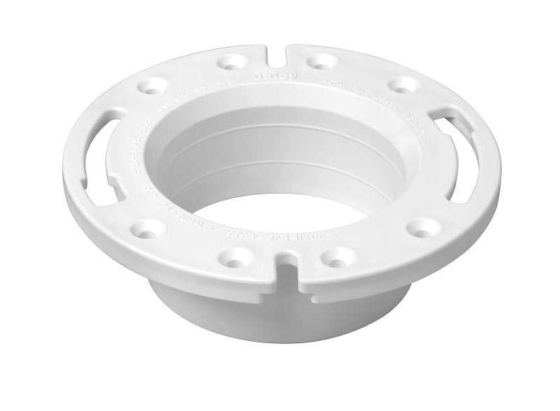 Oatey 43587 Closet Flange, 4 in Connection, PVC, White