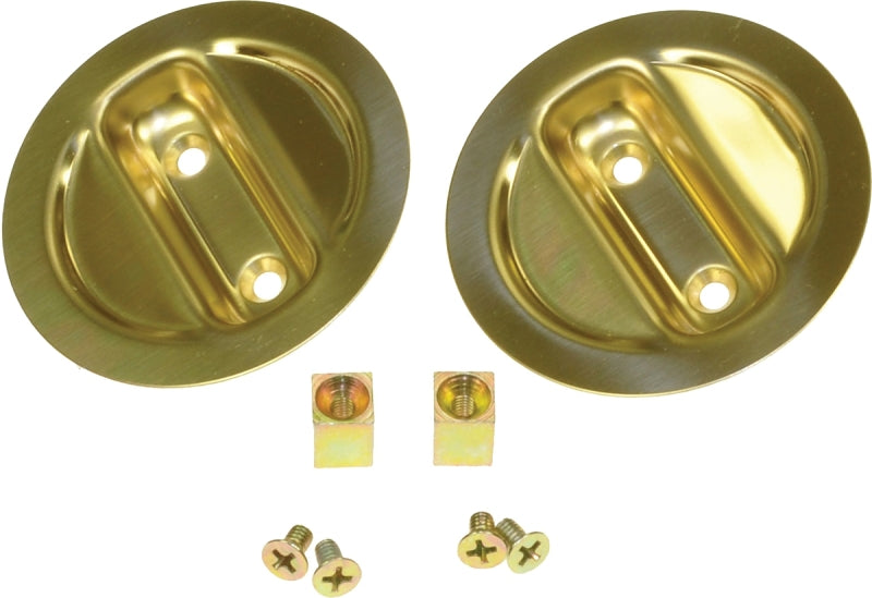 Johnson Hardware 21-3PPK2 Pocket Door Lock, US3 Brass, 2-3/8 in Backset