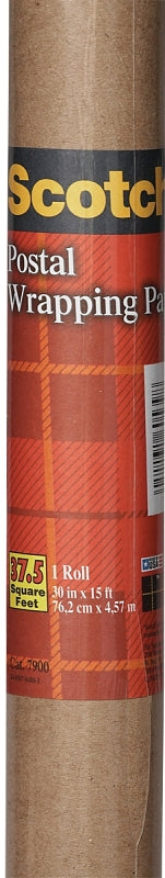Scotch 7900 Postal Wrapping Paper, 5 yd L, 2-1/2 ft W, No 60 Kraft