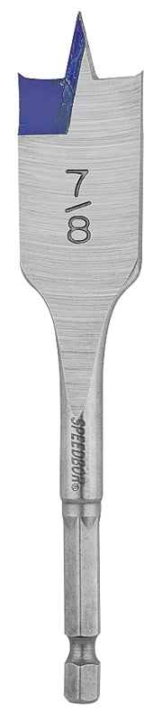 Irwin SPEEDBOR 87914 Spade Drill Bit, 7/8 in Dia, 4 in OAL, Short Length, Flat Flute, 1/4 in Dia Shank, Hex Shank