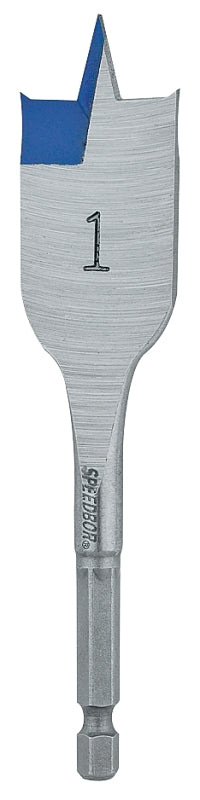Irwin SPEEDBOR 87916 Spade Drill Bit, 1 in Dia, 4 in OAL, Short Length, Flat Flute, 1/4 in Dia Shank, Hex Shank