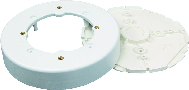 Wiremold NMW Series NMW4 Fixture Box, 5.63 in W, 4 in D, 1-Gang, Plastic, White