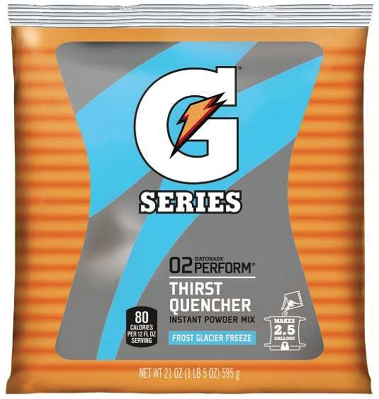 Gatorade 33677 Thirst Quencher Instant Powder Sports Drink Mix, Powder, Glacier Freeze, 21 oz Pack, Pack of 32