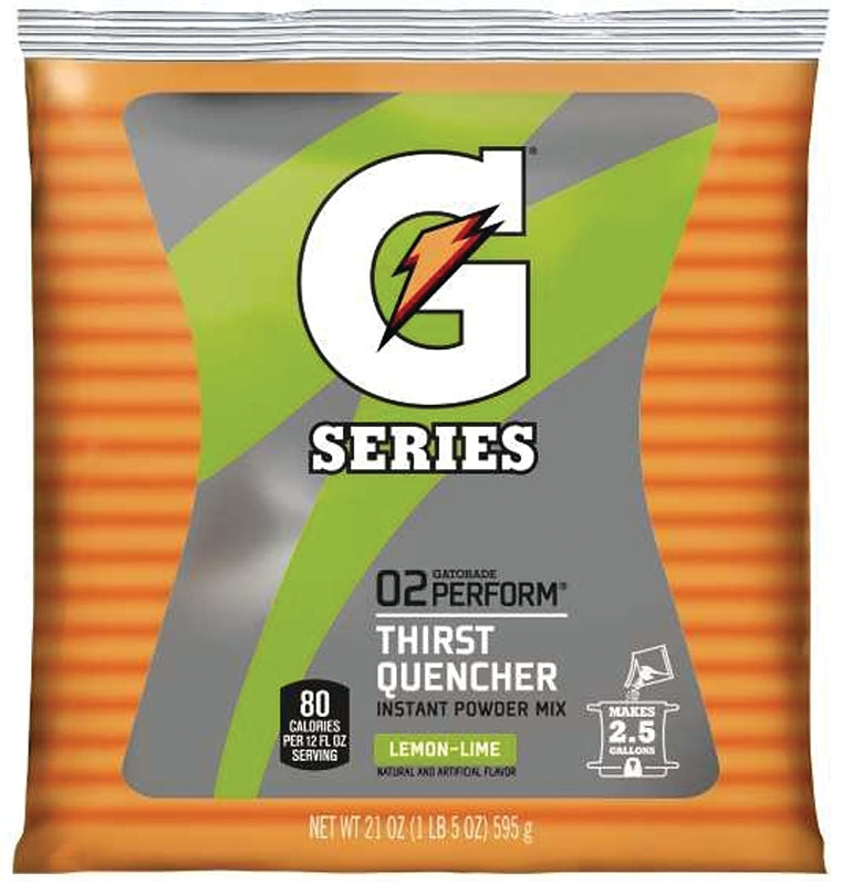 Gatorade 03969 Thirst Quencher Instant Powder Sports Drink Mix, Powder, Lemon Lime, 21 oz Pack, Pack of 32