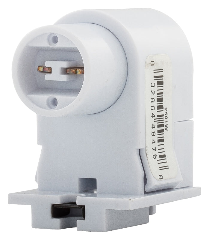 Eaton Wiring Devices 2501W-BOX Lamp Holder, 1.44 in W x 2.31 in H Dimensions, 600 VAC, 660 W, White, Pack of 10