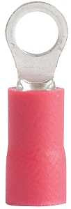 Gardner Bender 20-101 Ring Terminal, 600 V, 22 to 18 AWG Wire, #4 to 6 Stud, Vinyl Insulation, Red