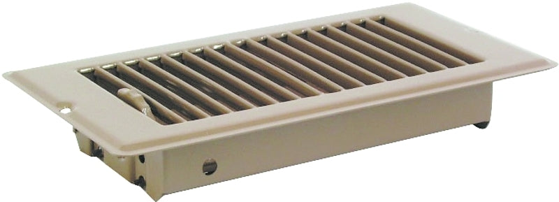 US Hardware V-056IB Floor Register, 4 in W Duct Opening, 8 in H Duct Opening, 11.875 in L, 5.25 in W, Steel, Brown