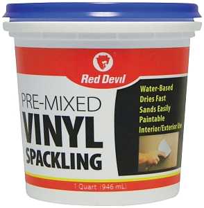 Red Devil 0534 Spackling Compound, Latex, Oil, Water Base, Off-White, 1 qt Tub