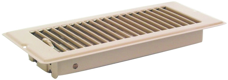US Hardware V-057IB Floor Register, 4 in W Duct Opening, 10 in H Duct Opening, 1-5/16 in L, Steel, Brown