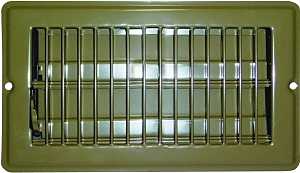 US Hardware V-102B Floor Register, 4 in W, 8 in H, 9/16 in L, Steel, Brown