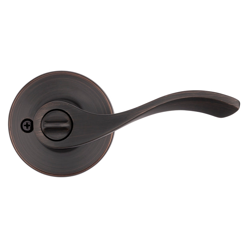 Kwikset 405BL 11P Entry Lever, Thumbturn Lock, Venetian Bronze, Zinc, Residential, Reversible Hand